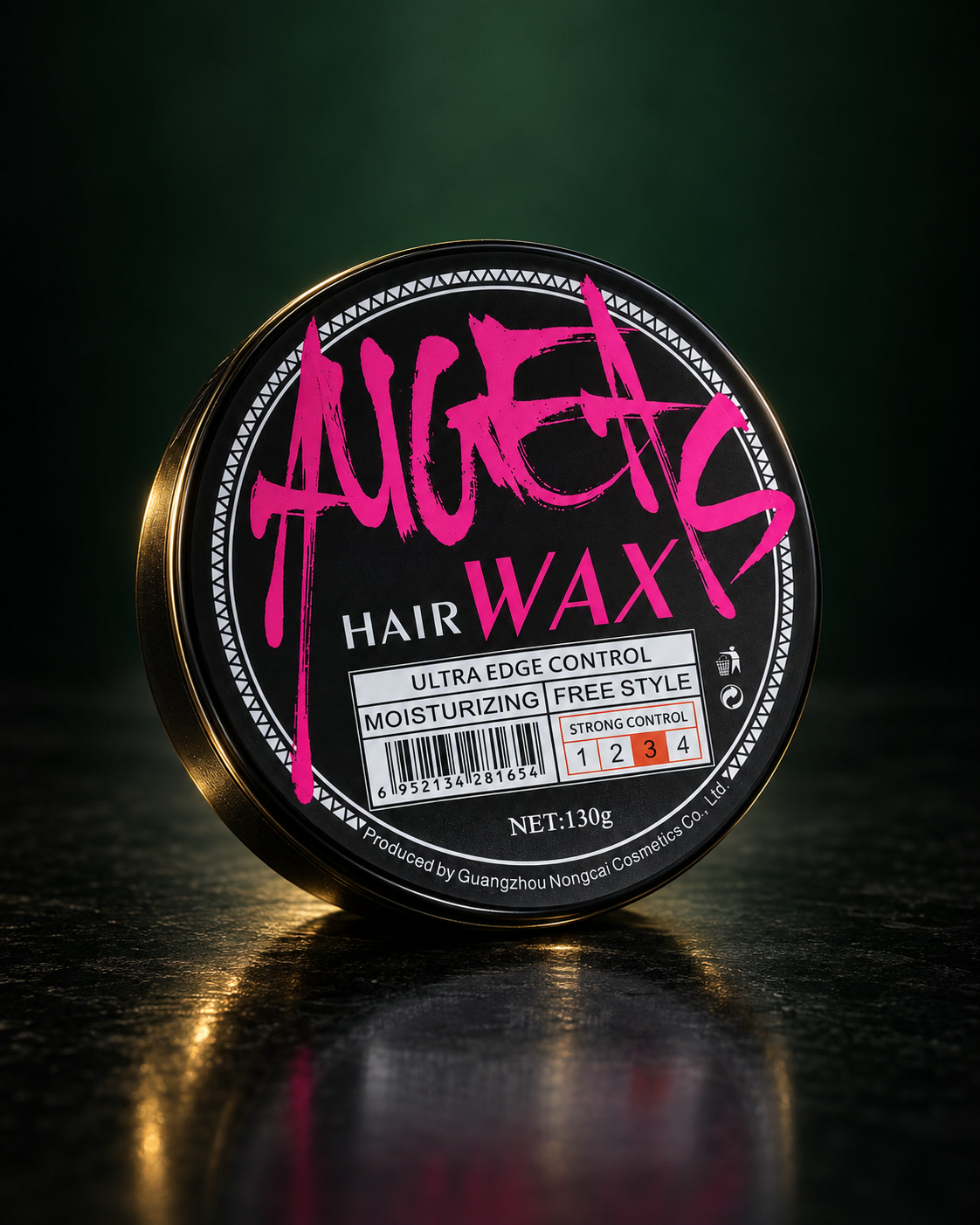 AUGEAS 130g Hair Wax black and pink tin